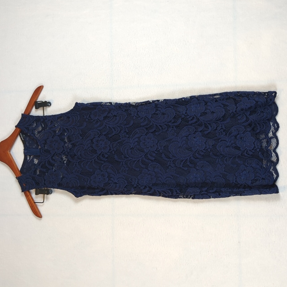 Ambiance Royal Blue Lacy‎ Sleeveless Midi Dress S